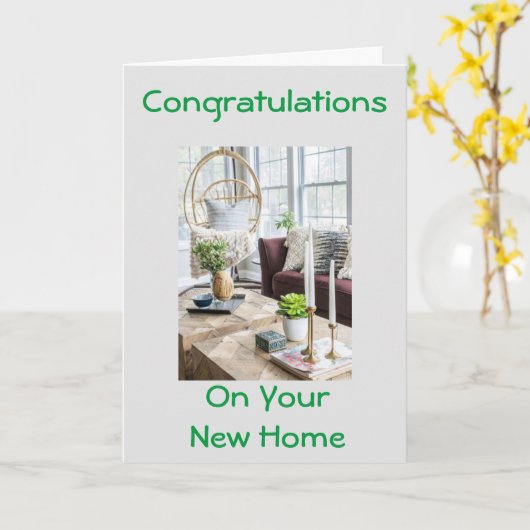**CONGRATULATIONS ON YOUR NEW HOME" KARTE (Gelbe Blume)