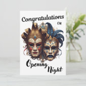 Congratulations on Your Theater Opening Night Dankeskarte (Stehend Vorderseite)