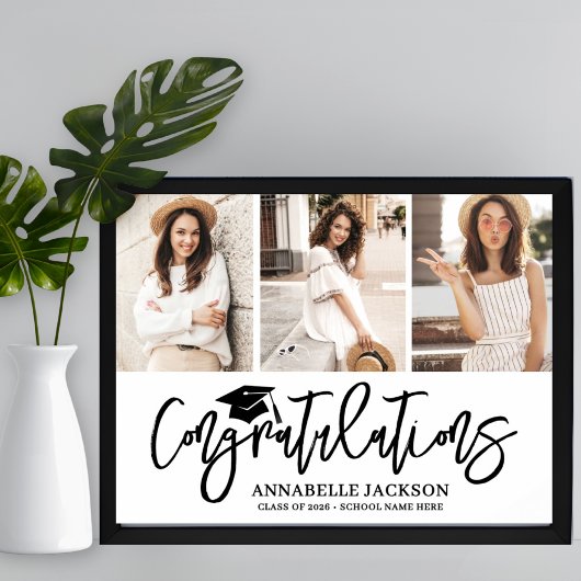Congratulations Photo Collage Graduation Poster