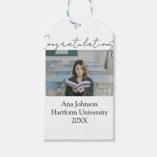 Congratulations photo graduate name university yea geschenkanhänger (Vorderseite)