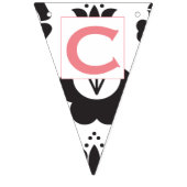 Congratulations Pink Black & White Baby Girl Wimpelkette (Erste Fahne)