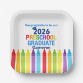 Congratulations Preschool Graduate Custom Party Pappteller (Vorderseite)