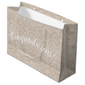 Congratulations!- Quantum Weave Neutral Large Gift Große Geschenktüte (Vorderseite Schrägansicht)