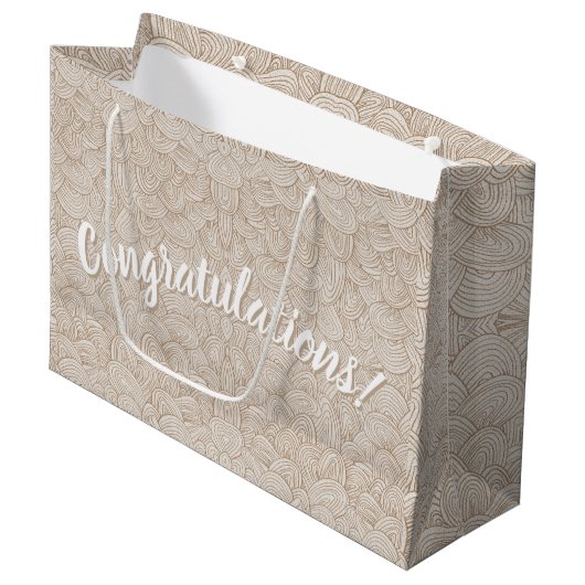 Congratulations!- Quantum Weave Neutral Large Gift Große Geschenktüte (Vorderseite Schrägansicht)