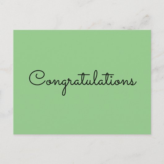 congratulations simple minimal text style card postkarte (Vorderseite)