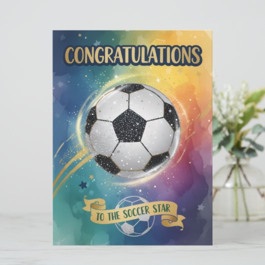 Congratulations to the Soccer Star Karte (Stehend Vorderseite)