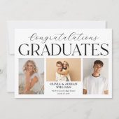 Congratulations Twin Graduates Photo Graduation Einladung (Vorderseite)