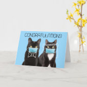 Congratulations Wedding Cats in Covid-19 Face Mask Karte (Gelbe Blume)