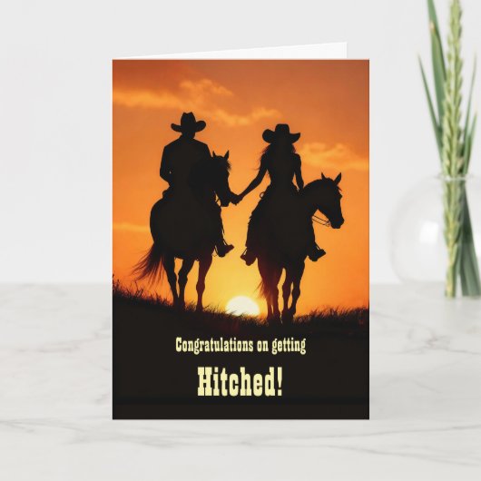 Congratulations Wedding Getting Hitched Country  Karte (Vorderseite)