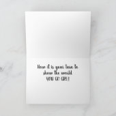 CONGRATULATIONS *YOUR TURN TO SHOW THE WORLD* KARTE (Innenseite)