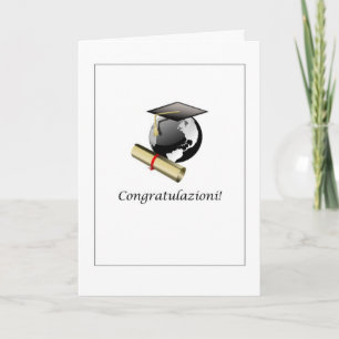 Congratulazioni! - Abschluss-Karte auf italienisch Karte