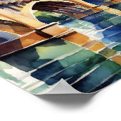 Congress Avenue Bat Bridge Austin Texas Watercolor Poster (Ecke)