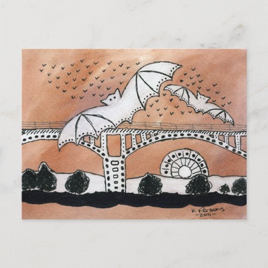 Congress Avenue Bats Postkarte (Vorderseite)