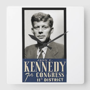 Congressman John F. Kennedy circa 1946 Quadratische Wanduhr