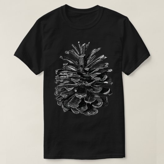 Conifer Pine Cone Woodland Walk Zeichnend T-Shirt (Design vorne)