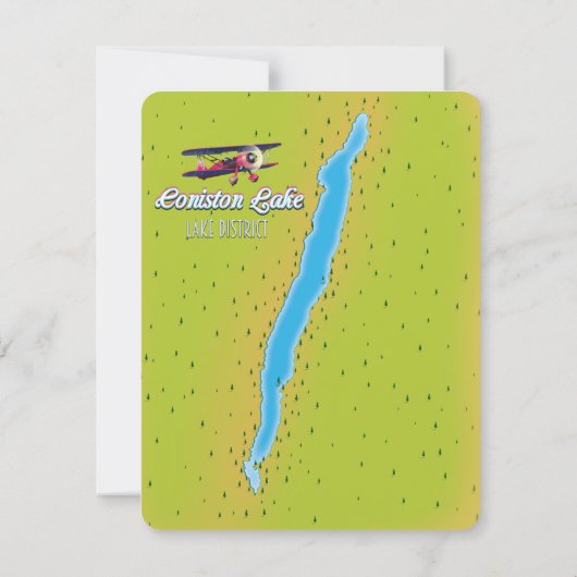 Coniston Water, Lake District, England Map (Rückseite)