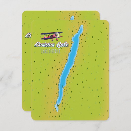 Coniston Water, Lake District, England Map (Vorne/Hinten)