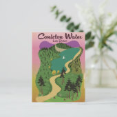 Coniston Water Lake District Feiertagspostkarte (Stehend Vorderseite)