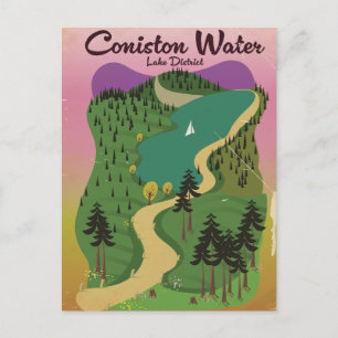 Coniston Water Lake District Feiertagspostkarte