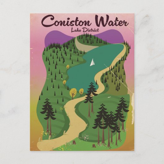 Coniston Water Lake District Feiertagspostkarte (Vorderseite)