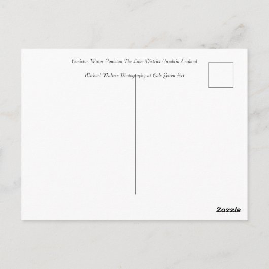 Coniston Water Postkarte (Rückseite)