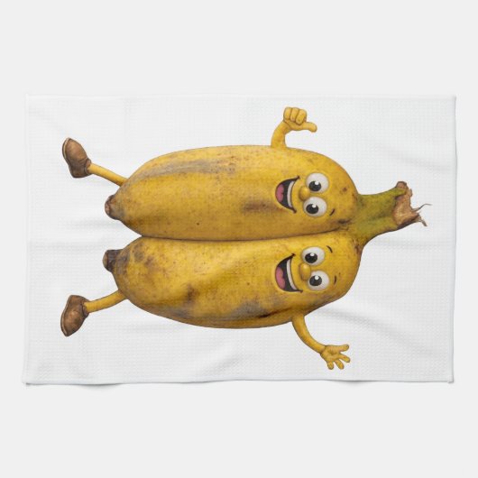 Conjoined Bananas Comedy Duo Geschirrtuch (Horizontal)