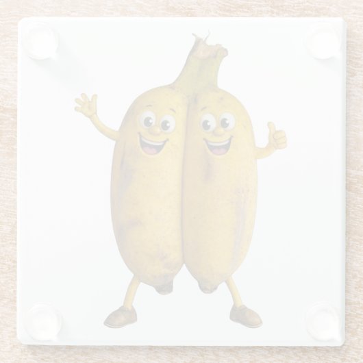 Conjoined Bananas Comedy Duo Glasuntersetzer (Rückseite)