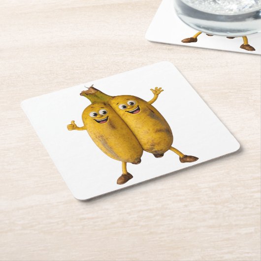 Conjoined Bananas Comedy Duo Rechteckiger Pappuntersetzer (angewinkelt)