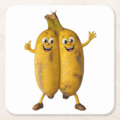Conjoined Bananas Comedy Duo Rechteckiger Pappuntersetzer (Vorderseite)