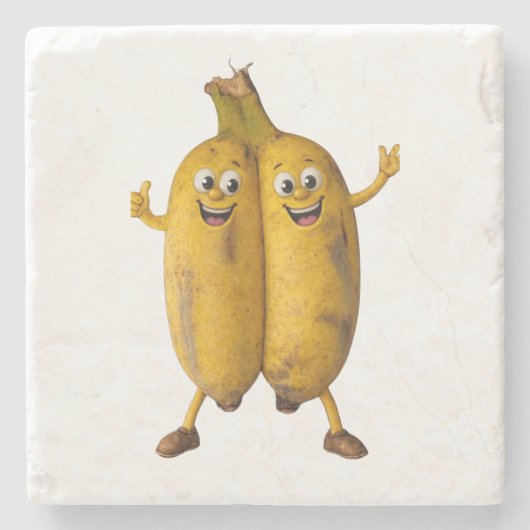 Conjoined Bananas Comedy Duo Steinuntersetzer (Vorderseite)