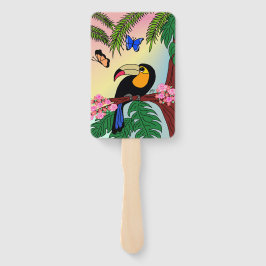 Conjunto de Leques Tucano e Borboletas Fächer