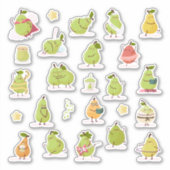 Conjunto de peras kawaii divertidas aufkleber (Vorderseite)
