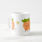 Conjunto de zanahorias divertidas de estilo kawaii kaffeetasse (Vorderseite Links)
