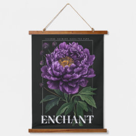 Conjure Enchant Bless the Path Purple Peony Wandteppich Mit Holzrahmen
