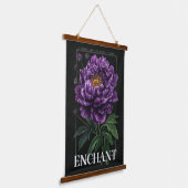 Conjure Enchant Bless the Path Purple Peony Wandteppich Mit Holzrahmen (Gewinkelt)