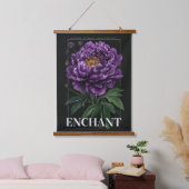Conjure Enchant Bless the Path Purple Peony Wandteppich Mit Holzrahmen (Schlafzimmer)