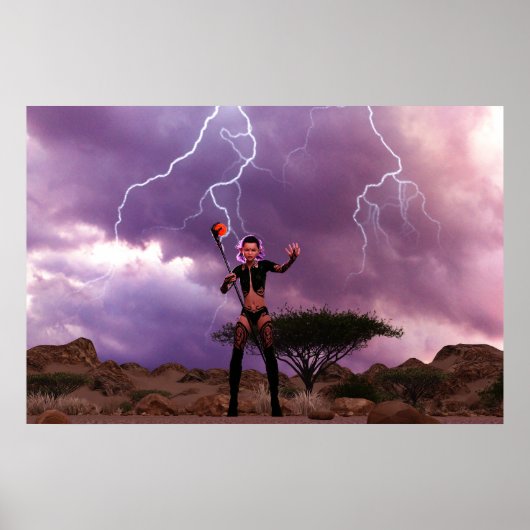 Conjuring Lighting Daz Studio Digitale Kunst Poster (Vorne)