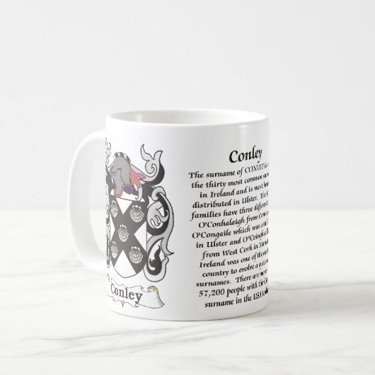 Conley Familien-Wappen Tasse (Vorderseite Links)
