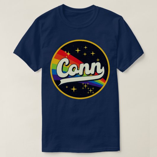 Conn Rainbow in Space Vintag Style T-Shirt (Design vorne)