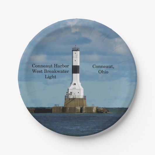 Conneaut Harbour West Breakwater Light Paper Platt Pappteller (Vorderseite)