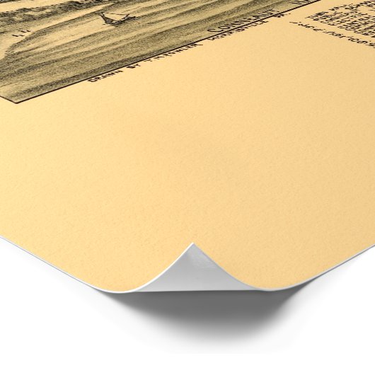 Conneaut, OH Panoramablick Karte - 1896 Poster (Ecke)