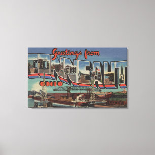 Conneaut, Ohio - Große Buchstabenszenen Leinwanddruck