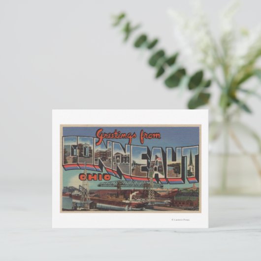 Conneaut, Ohio - Große Buchstabenszenen Postkarte (Stehend Vorderseite)