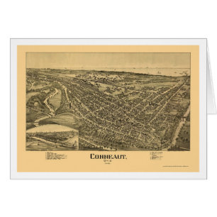 Conneaut, panoramische Karte OH- - 1896
