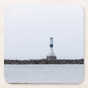 Conneaut West Breakwater Lighthouse Rechteckiger Pappuntersetzer