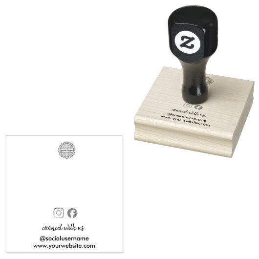 Connect with us Instagram Facebook Social Media Gummistempel (Stempel)