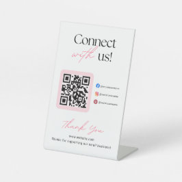 Connect With Us Social Media QR Code Business Sockelschild