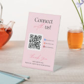 Connect With Us Social Media QR Code Business Sockelschild (In SItu)