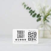 Connect with us Social Media QR Code whit Business Visitenkarte (Stehend Vorderseite)