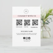 Connect With Us Social Media Sign | Editable Busin (Stehend Vorderseite)